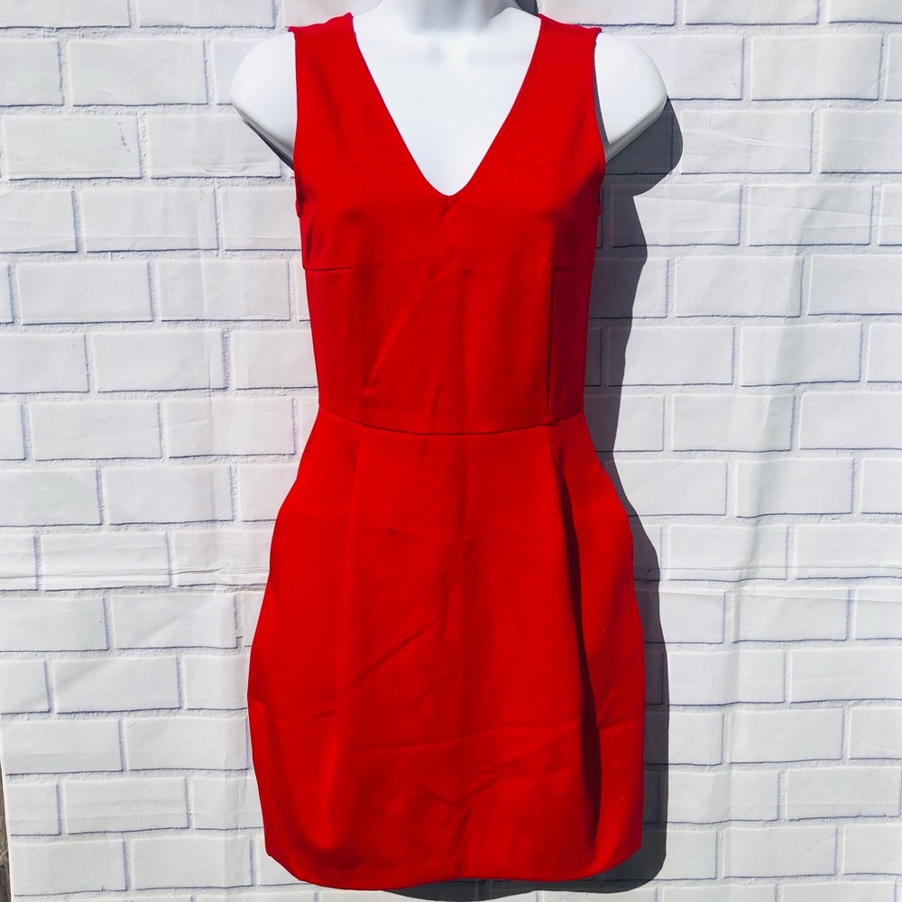 Armani Exchange Cocktail Dress X SMALL Red V Neck